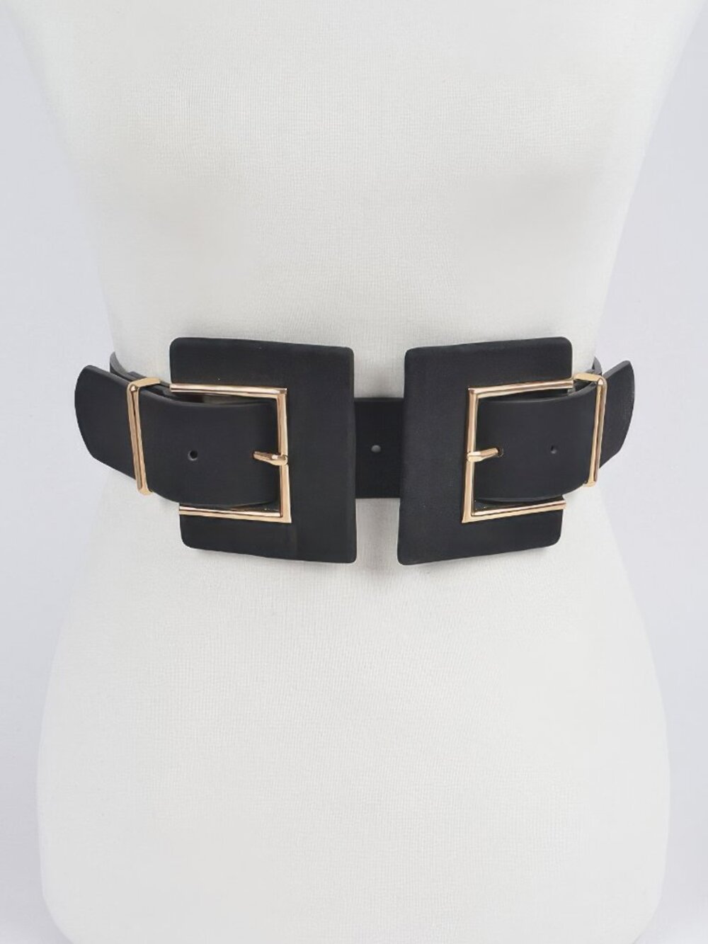 Two Buckle Faux Suede Belt